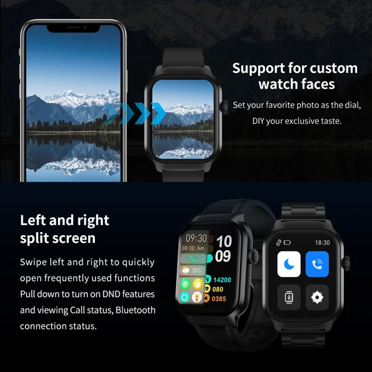 EDA0061099_B5.webp 2.01 inch Three-bead Steel Strap Bluetooth Call Smart Watch Support Heart Rate Monitoring / Non-invasive Blood Sugar - Image 6