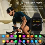 2.01 inch Leather Strap Bluetooth Call Smart Watch Support Heart Rate Monitoring / Non-invasive Blood Sugar - Image 8