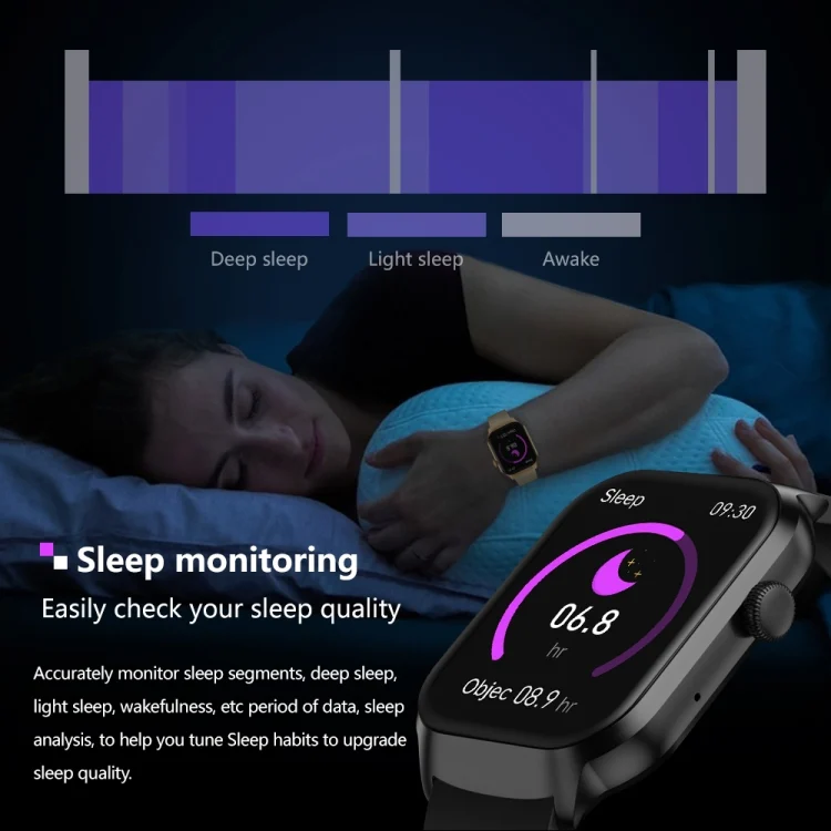 EDA0061101_B13.webp 2.01 inch Silicone Strap Bluetooth Call Smart Watch Support Heart Rate Monitoring / Non-invasive Blood Sugar - Image 14