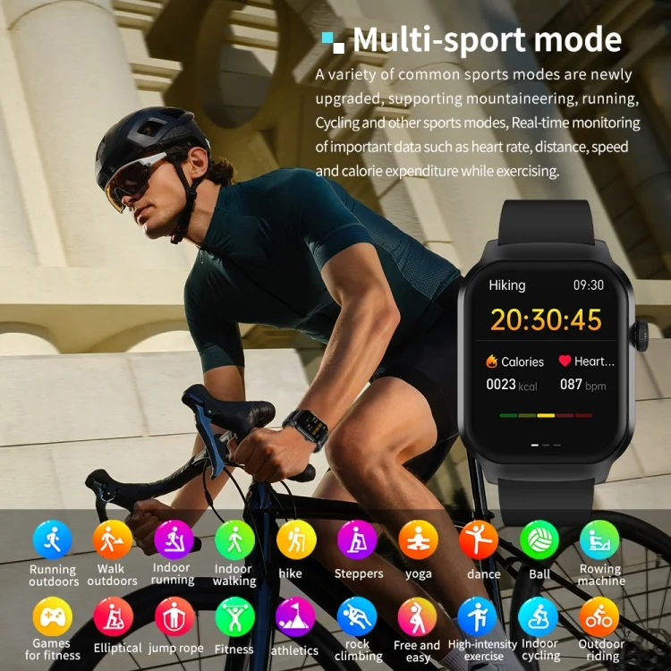 EDA0061101_B7.webp 2.01 inch Silicone Strap Bluetooth Call Smart Watch Support Heart Rate Monitoring / Non-invasive Blood Sugar - Image 8