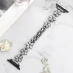 5-petaled Flower Zinc Alloy Chain Watch Band, For Apple Watch SE 2023 44mm, For Apple Watch SE 2023 40mm - Image 3