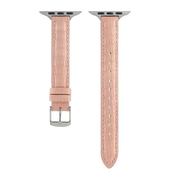 EDA006112611A_1.webp Slim Crocodile Leather Watch Band, For Apple Watch Series 7 41mm, For Apple Watch Series 7 45mm - Image 3