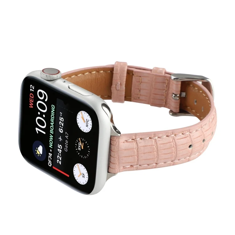 EDA006112613A_4.webp Slim Crocodile Leather Watch Band, For Apple Watch SE 40mm, For Apple Watch SE 44mm - Image 6