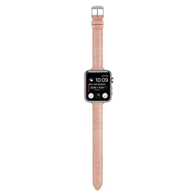 EDA006112619A_2.webp Slim Crocodile Leather Watch Band, For Apple Watch Series 4 44mm, For Apple Watch Series 4 40mm - Image 4