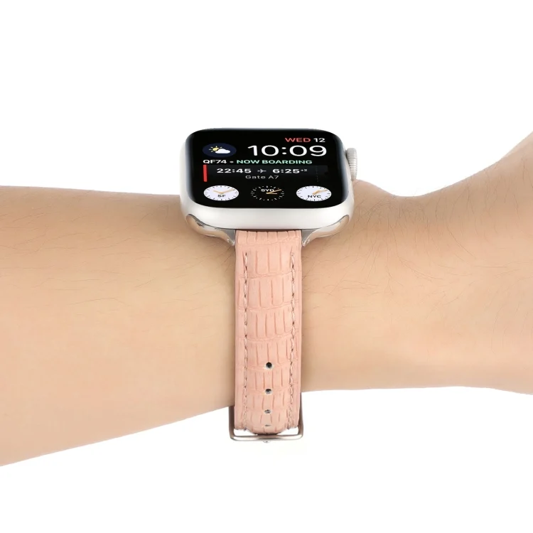 EDA006112619A_5.webp Slim Crocodile Leather Watch Band, For Apple Watch Series 4 44mm, For Apple Watch Series 4 40mm - Image 7