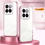 Transparent Plating Fine Hole Phone Case, For Xiaomi 14 Pro, For Xiaomi 14 - Image 2