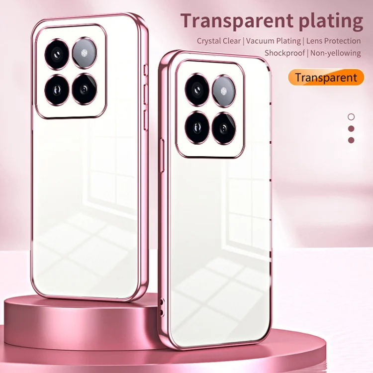 EDA006114101A_1.webp Transparent Plating Fine Hole Phone Case, For Xiaomi 14 Pro, For Xiaomi 14 - Image 2