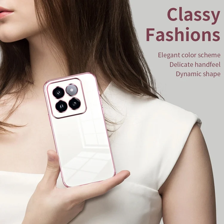 EDA006114101A_2.webp Transparent Plating Fine Hole Phone Case, For Xiaomi 14 Pro, For Xiaomi 14 - Image 3