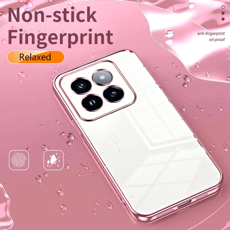 EDA006114101A_3.webp Transparent Plating Fine Hole Phone Case, For Xiaomi 14 Pro, For Xiaomi 14 - Image 4