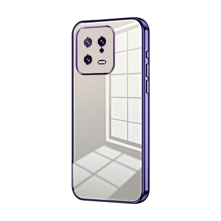 Transparent Plating Fine Hole Phone Case, For Xiaomi 13, For Xiaomi 12T Pro