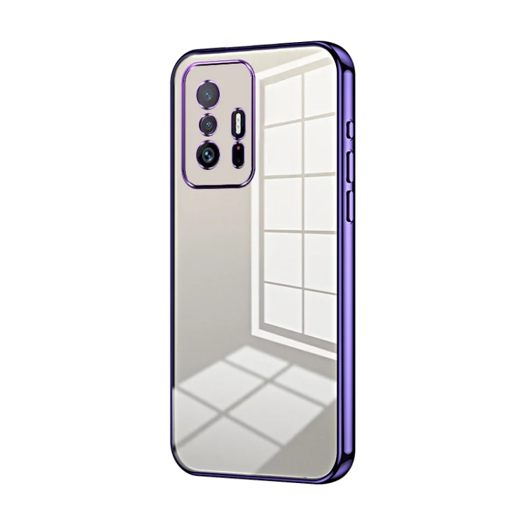Transparent Plating Fine Hole Phone Case, For Xiaomi 11T / 11T Pro, For Xiaomi Mix 4