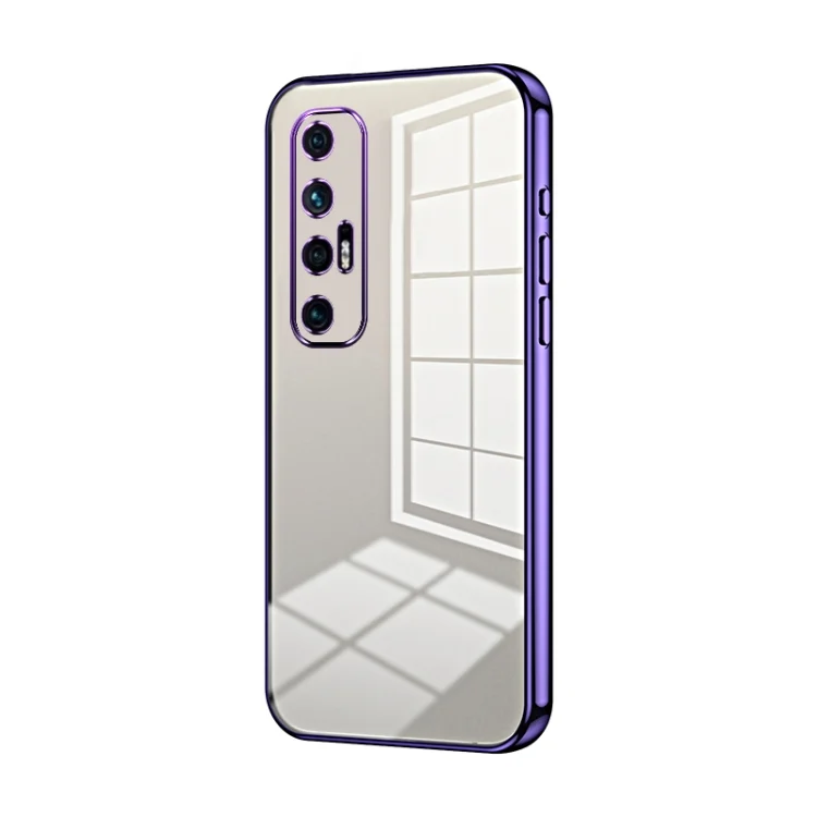 Transparent Plating Fine Hole Phone Case, For Xiaomi Mi 10S, For Xiaomi Mi 11 Lite 4G / 5G