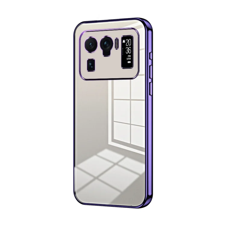 Transparent Plating Fine Hole Phone Case, For Xiaomi Mi 11 Ultra, For Xiaomi Mi 11 Pro