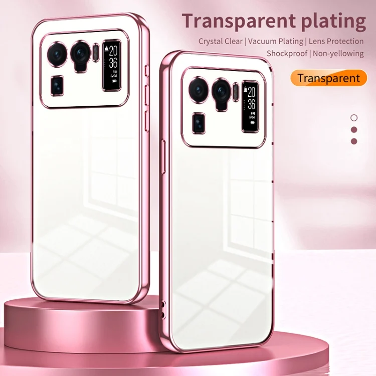 EDA006114120A_1.webp Transparent Plating Fine Hole Phone Case, For Xiaomi Mi 11 Ultra, For Xiaomi Mi 11 Pro - Image 2