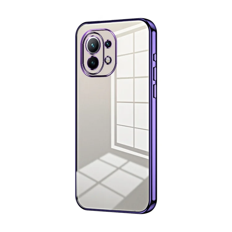 Transparent Plating Fine Hole Phone Case, For Xiaomi Mi 11, For Xiaomi Mi 10 Lite 5G
