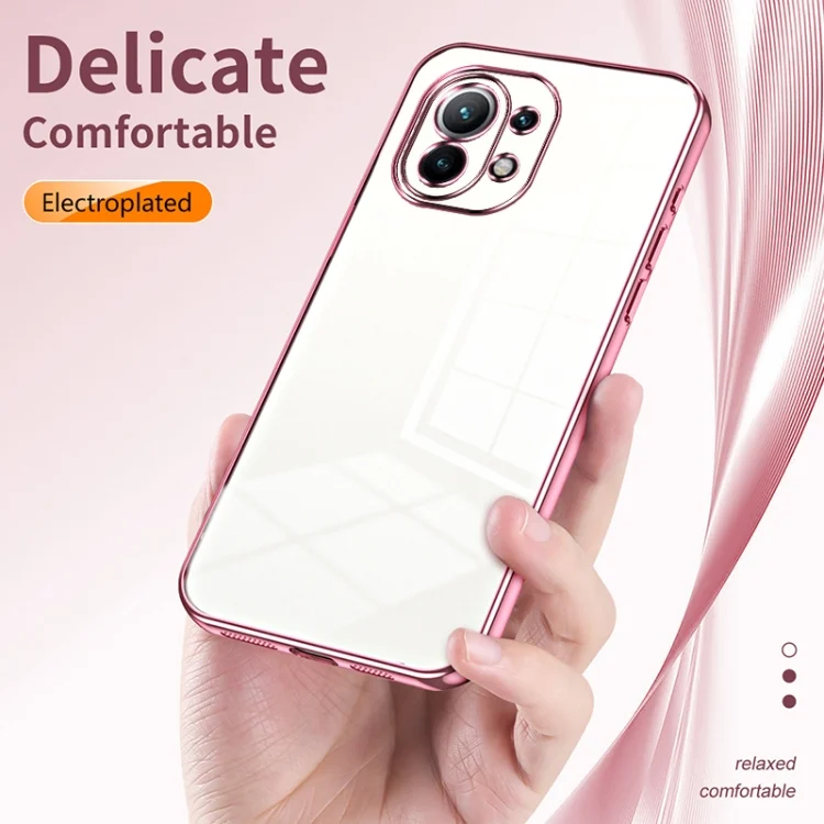 EDA006114122A_4.webp Transparent Plating Fine Hole Phone Case, For Xiaomi Mi 11, For Xiaomi Mi 10 Lite 5G - Image 5