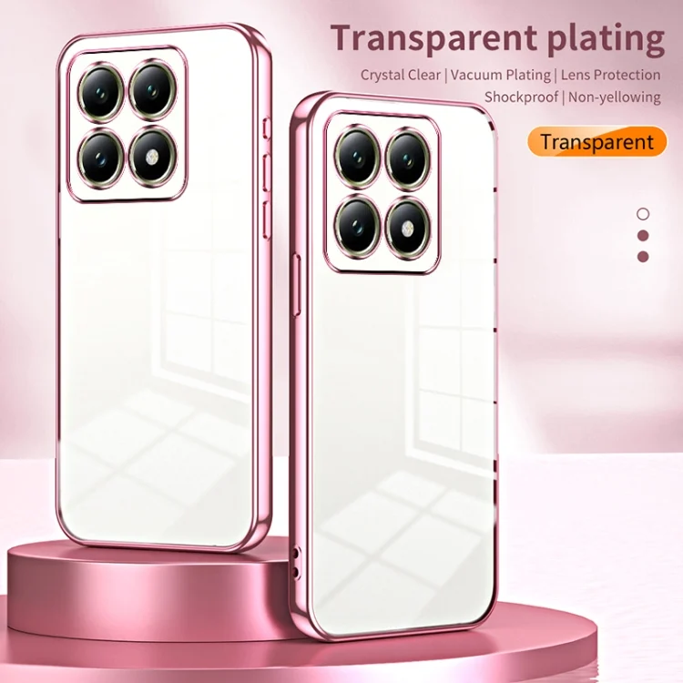 EDA006114131A_1.webp Transparent Plating Fine Hole Phone Case, For Xiaomi 14T, For Xiaomi 14 Ultra - Image 2