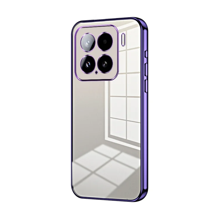 Transparent Plating Fine Hole Phone Case, For Xiaomi 15, For Xiaomi 14T Pro