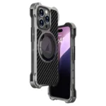 R-JUST RJ51-1 Hollow Rotating Holder MagSafe Magnetic Metal Phone Case, For iPhone 16 Pro Max, For iPhone 16 Pro, For iPhone 16 Plus, For iPhone 16, For iPhone 15 Pro Max, For iPhone 15 Pro...