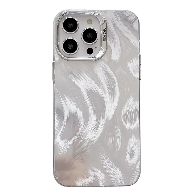 Color Silver IMD Feather Pattern Shockproof Phone Case, For iPhone 15 Pro Max, For iPhone 15 Pro, For iPhone 15, For iPhone 14, For iPhone 14 Pro, For iPhone 14 Pro Max, For iPhone 13 Pro Max...