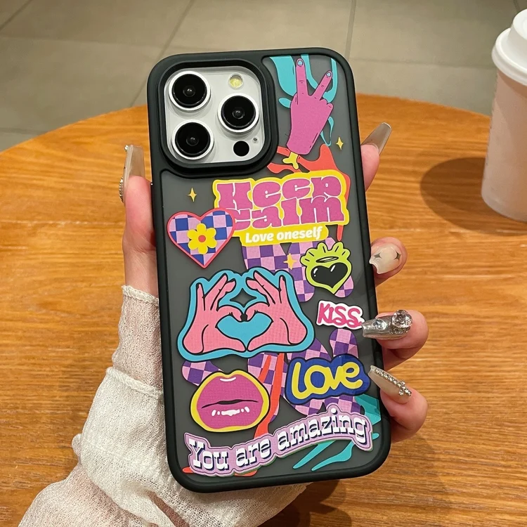 Trendy Graffiti Noctilucent Phone Cases, For iPhone 14 Pro Max