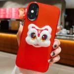 New Year Lion Dance Plush Doll Phone Case, For iPhone XS Max