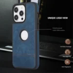 Splicing Sewing Hollow Cutout PU Phone Case, For iPhone 15 Pro Max, For iPhone 15 Pro, For iPhone 15 Plus, For iPhone 15 - Image 2