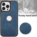 Splicing Sewing Hollow Cutout PU Phone Case, For iPhone 15 Pro Max, For iPhone 15 Pro, For iPhone 15 Plus, For iPhone 15 - Image 3