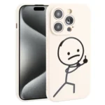Stickman Pattern Liquid Silicone Phone Case, For iPhone 15 Pro Max, For iPhone 15 Pro, For iPhone 15 Plus, For iPhone 15, For iPhone 14 Plus, For iPhone 14, For iPhone 14 Pro, For iPhone 14 Pro Max...