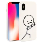 Stickman Pattern Liquid Silicone Phone Case, For iPhone XS Max, For iPhone 8 Plus / 7 Plus, For iPhone 6s Plus / 6 Plus, For iPhone 6s / 6