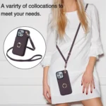 YM005 Skin Feel Card Bag Phone Case with Long Lanyard, For iPhone 14 Plus, For iPhone 14 - Image 7