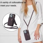 YM006 Skin Feel Zipper Card Bag Phone Case with Dual Lanyard, For iPhone 15 Plus, For iPhone 15 - Image 7
