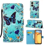 Colored Drawing Pattern Plain Weave Leather Phone Case, For Xiaomi Redmi 13C, For Xiaomi Redmi Note 13 Pro+ 5G