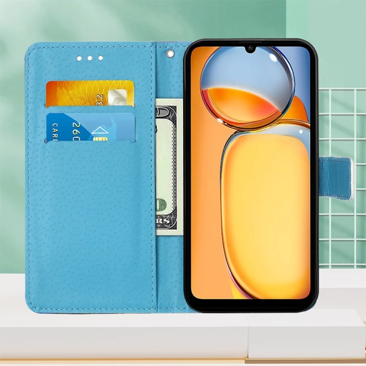 EDA006151401A_3.webp Colored Drawing Pattern Plain Weave Leather Phone Case, For Xiaomi Redmi 13C, For Xiaomi Redmi Note 13 Pro+ 5G - Image 4