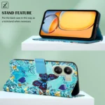 Colored Drawing Pattern Plain Weave Leather Phone Case, For Xiaomi Redmi 13C, For Xiaomi Redmi Note 13 Pro+ 5G - Image 5