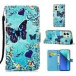 Colored Drawing Pattern Plain Weave Leather Phone Case, For Xiaomi Redmi Note 13 4G Global, For Xiaomi Redmi K70E