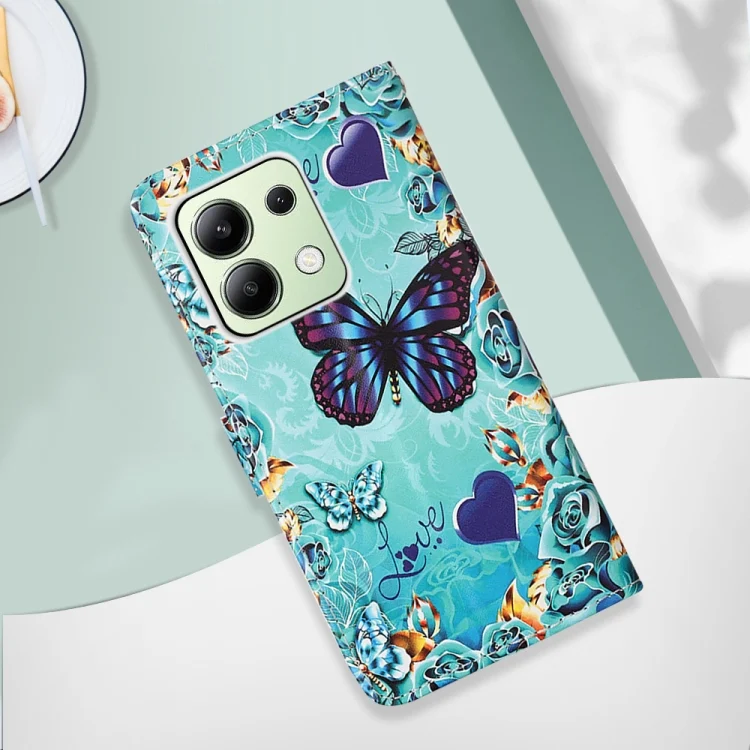 EDA006151403A_1.webp Colored Drawing Pattern Plain Weave Leather Phone Case, For Xiaomi Redmi Note 13 4G Global, For Xiaomi Redmi K70E - Image 2