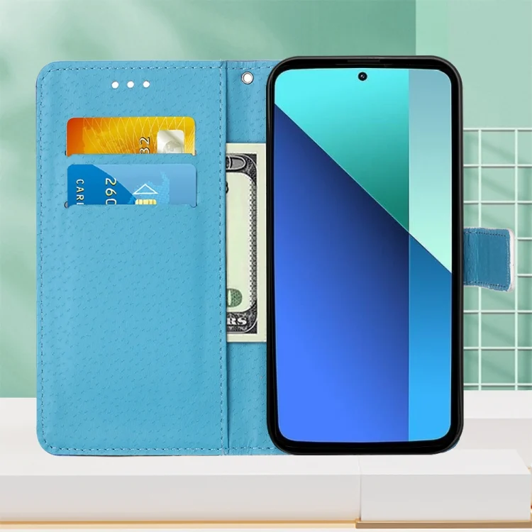 EDA006151403A_3.webp Colored Drawing Pattern Plain Weave Leather Phone Case, For Xiaomi Redmi Note 13 4G Global, For Xiaomi Redmi K70E - Image 4