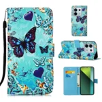 Colored Drawing Pattern Plain Weave Leather Phone Case, For Xiaomi Redmi Note 13 Pro 5G Global