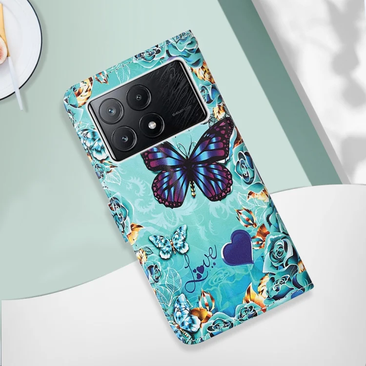 EDA006151410A_1.webp Colored Drawing Pattern Plain Weave Leather Phone Case, For Xiaomi Poco X6 Pro, For Xiaomi Redmi Note 13 5G Global - Image 2