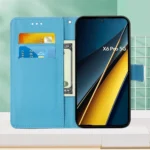 Colored Drawing Pattern Plain Weave Leather Phone Case, For Xiaomi Poco X6 Pro, For Xiaomi Redmi Note 13 5G Global - Image 4