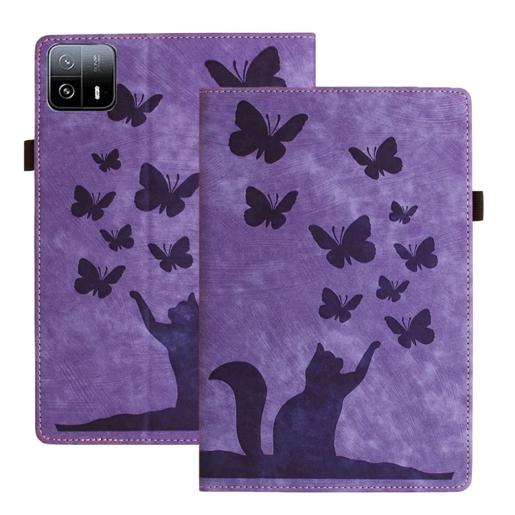 Butterfly Cat Embossing Leather Tablet Case, For Xiaomi Pad 6 Max 14 2023