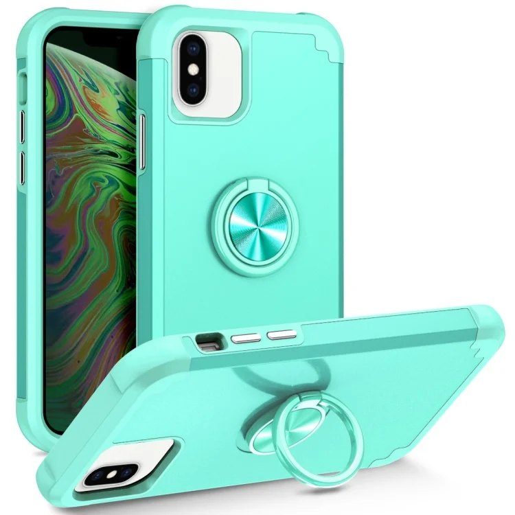 L2 Rotating Ring Holder Magnetic Phone Case, For iPhone X / XS, For iPhone XR, For iPhone 8 Plus / 7 Plus