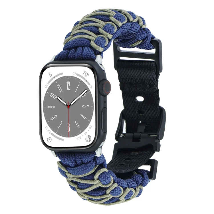 Dual-layer Braided Paracord Buckle Watch Band, For Apple Watch Series 9 41mm, For Apple Watch Ultra 49mm, For Apple Watch Series 8 41mm, For Apple Watch Series 8 45mm