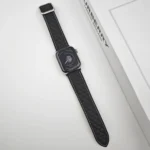 Rhombus Pattern Magnetic Square Buckle Leather Watch Band, For Apple Watch SE 40mm, For Apple Watch SE 44mm - Image 6
