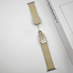 Rhombus Pattern Magnetic Square Buckle Leather Watch Band, For Apple Watch Series 6 40mm, For Apple Watch Series 6 44mm - Image 3