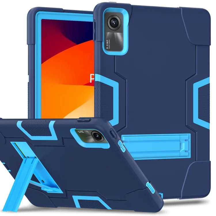 Contrast Color Silicone Hybrid PC Tablet Case with Holder, For Xiaomi Redmi Pad SE 11 2023