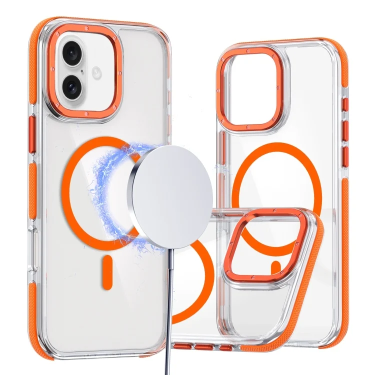Dual-Color Clear Acrylic Hybrid TPU MagSafe Phone Case, For iPhone 16 Plus, For iPhone 16