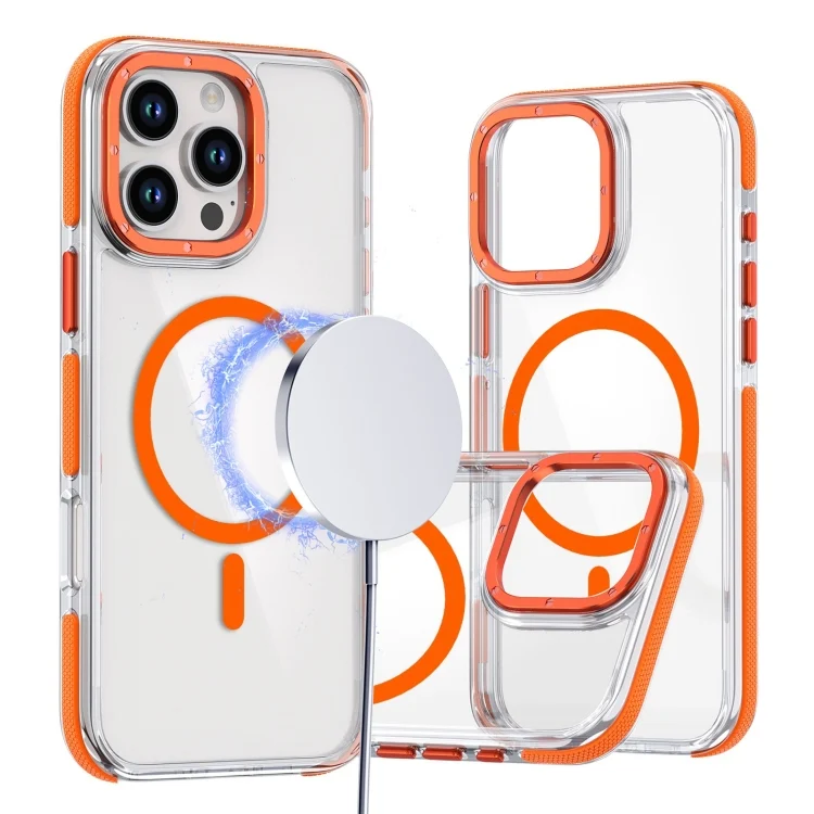 Dual-Color Clear Acrylic Hybrid TPU MagSafe Phone Case, For iPhone 16 Pro Max, For iPhone 16 Pro