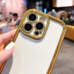 Plating Emery PC Hybrid Silicone Phone Case, For iPhone 15 Pro Max, For iPhone 15 Pro - Image 4